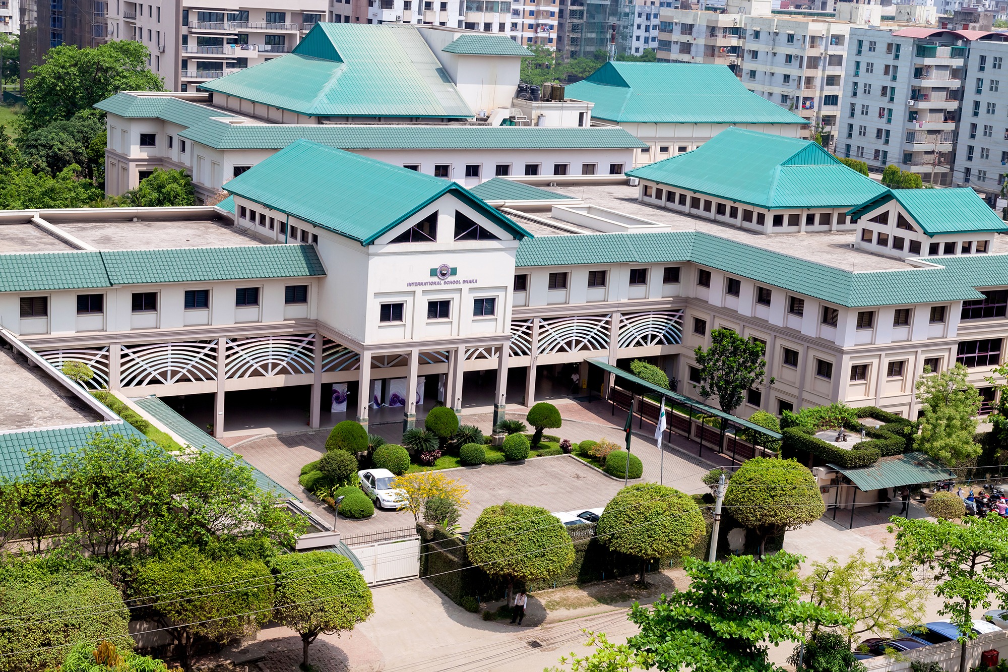 Overhead view of the International School of Dhaka