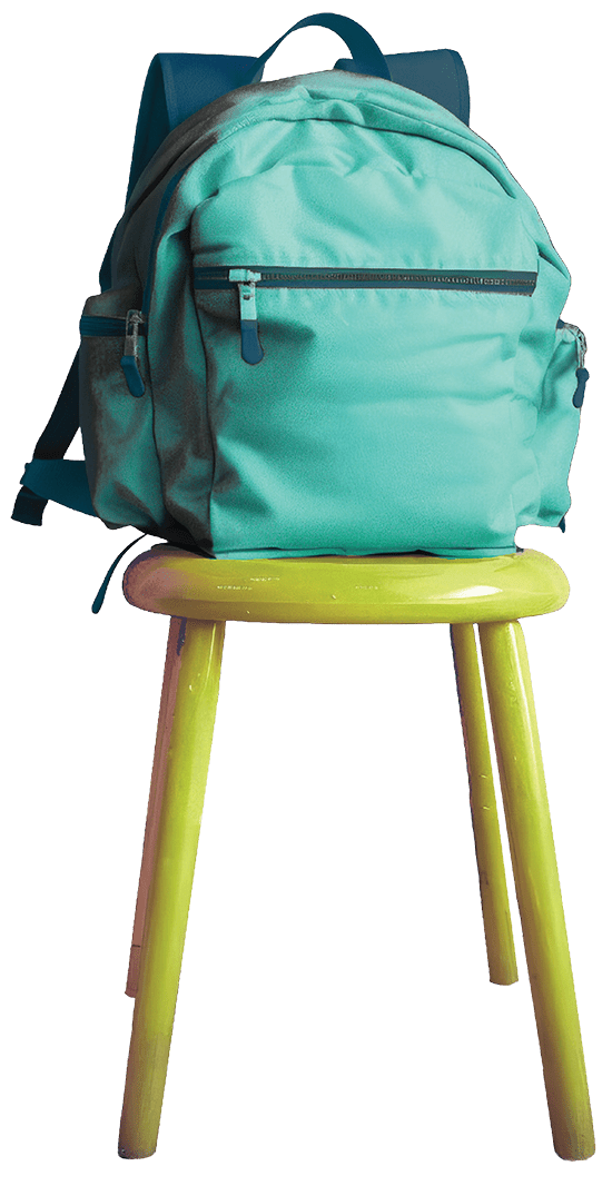 Backpack on chair
